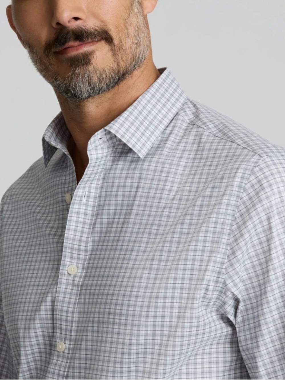 Ike behar xl cotton button up down mini check gray professional casual core